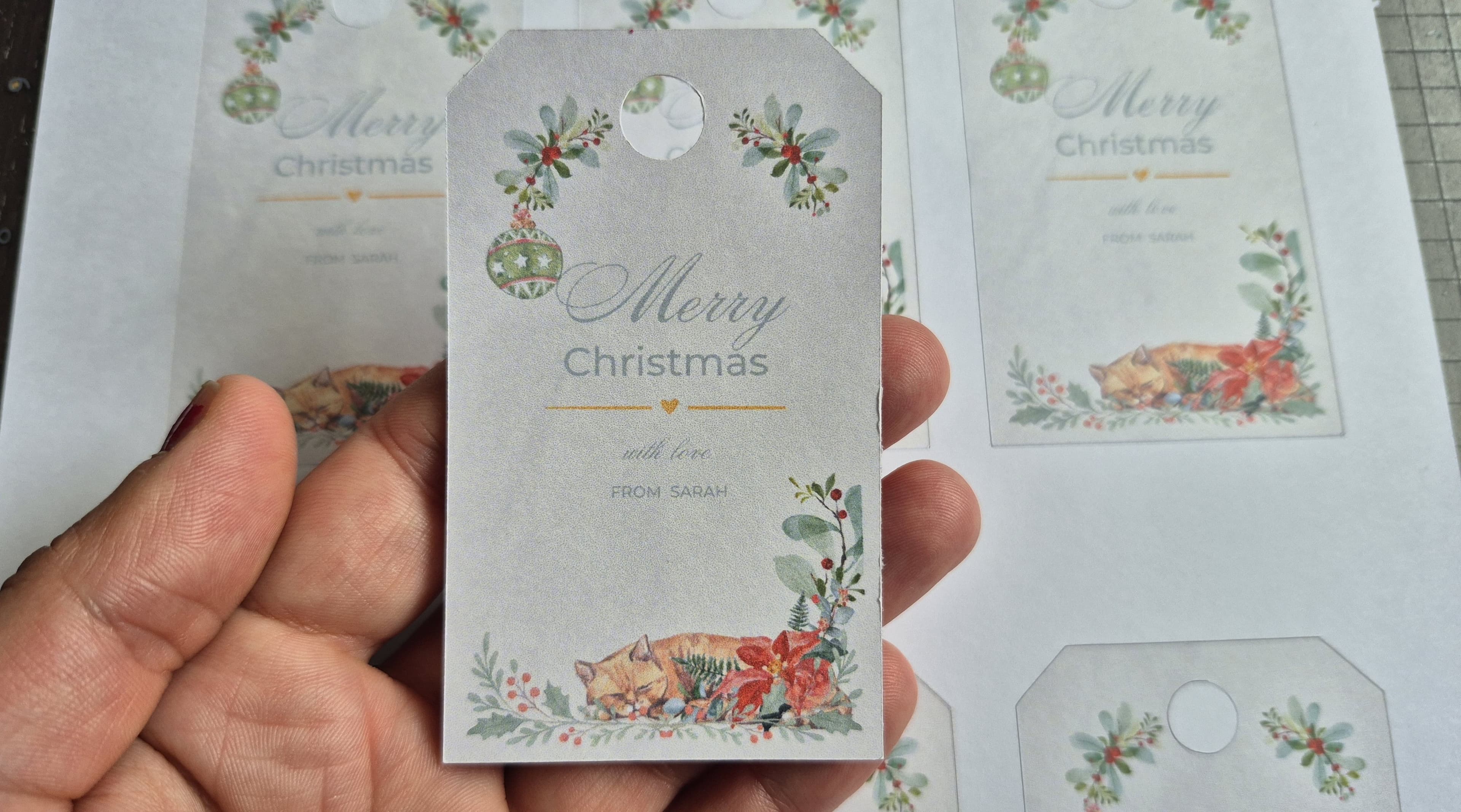 Finished gift tags
